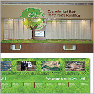 Colchester East Hants Health Centre Foundation's donor wall design and install \ by Visual Voice